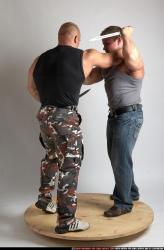 Adult Muscular White Fighting with sword Standing poses Casual Men