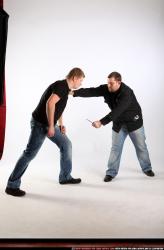 Adult Chubby White Fighting with knife Standing poses Sportswear Men