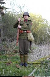 Man Adult Average White Fighting with rifle Standing poses Army