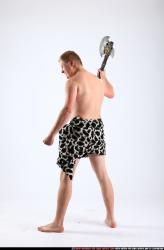 Man Adult Average White Fighting with sword Standing poses Underwear