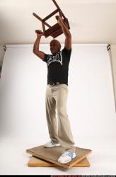 Man Old Average Black Throwing Standing poses Casual