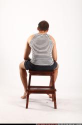 Man Adult Athletic White Neutral Sitting poses Sportswear
