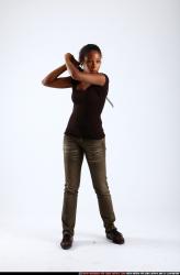 Woman Young Athletic Black Fighting with sword Standing poses Casual