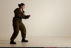 Woman Adult Average White Martial art Moving poses Army