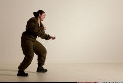 Woman Adult Average White Martial art Moving poses Army