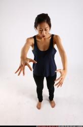 Woman Young Athletic Dead Moving poses Casual Asian