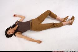 Woman Young Athletic Dead Laying poses Casual Asian