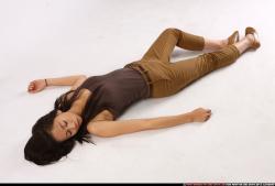 Woman Young Athletic Dead Laying poses Casual Asian