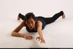 Woman Young Athletic Neutral Laying poses Casual Asian