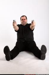 Man Adult Chubby White Fighting with gun Laying poses Casual