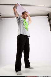 Man Adult Athletic White Throwing Standing poses Sportswear