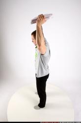 Man Adult Athletic White Throwing Standing poses Sportswear