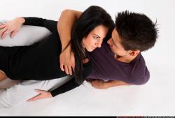 Man & Woman Adult Athletic White Daily activities Laying poses Casual