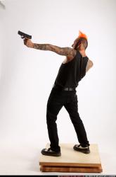 Man Adult Athletic White Fighting with gun Standing poses Casual