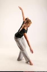 Woman Adult Athletic White Standing poses Sportswear Dance