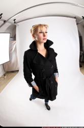Woman Adult Athletic White Daily activities Moving poses Coat