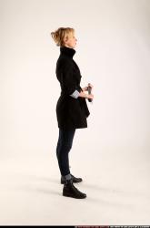 Woman Adult Athletic White Holding Standing poses Coat