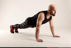 Man Adult Athletic White Fitness poses Laying poses Sportswear