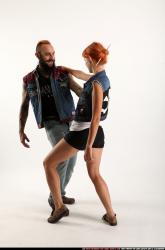 Man & Woman Adult Athletic White Moving poses Casual Dance