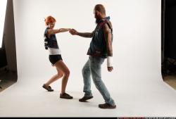 Man & Woman Adult Athletic White Moving poses Casual Dance