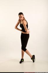 Woman Young Athletic White Moving poses Sportswear Dance