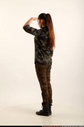 Woman Young Athletic White Neutral Standing poses Army