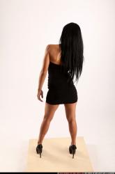 Woman Young Athletic Fighting with knife Standing poses Business Latino