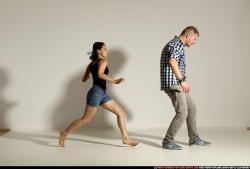 Man & Woman Adult Athletic White Neutral Moving poses Casual