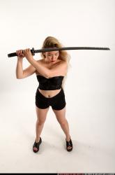 Woman Young Average Fighting with sword Standing poses Casual Asian