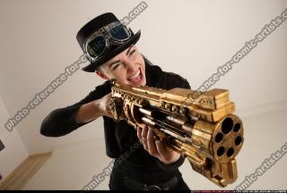2017 03 CLAUDIA STEAMPUNK BLASTER RIFLE POSE1 SHOOTING 12