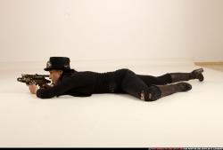 claudia-steampunk-laying-aiming-crossbow-pistol