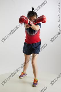 Asian Woman Box Poses Aera