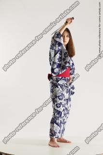 japanese woman in kimono with dagger saori 01b