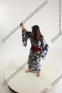 japanese woman in kimono with dagger saori 05a