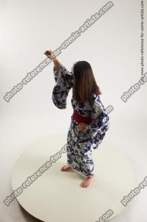 japanese woman in kimono with dagger saori 06a