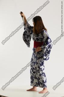 japanese woman in kimono with dagger saori 06b