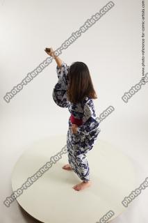japanese woman in kimono with dagger saori 07a