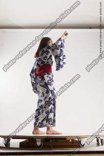 japanese woman in kimono with dagger saori 14c