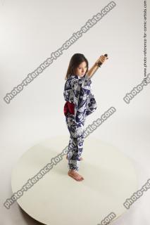 japanese woman in kimono with dagger saori 16a