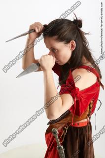 Medieval warrior woman poses Zolzaya