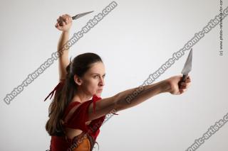 Medieval warrior woman poses Zolzaya