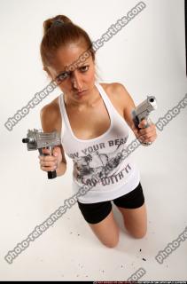 Agnes Kneeling Pose With Uzi