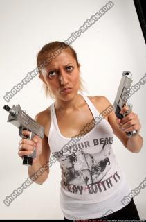 Agnes Kneeling Pose With Uzi