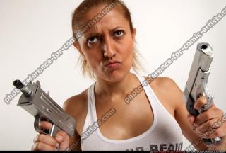 Agnes Kneeling Pose With Uzi