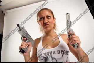 Agnes Kneeling Pose With Uzi