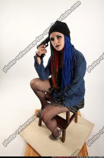 Dolores Sitting Pistol Pose