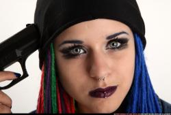 Dolores Sitting Pistol Pose